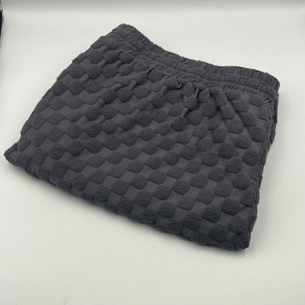 Charcoal Gray Textured Bubble Pattern Drawstring Lounge Shorts Mens XL